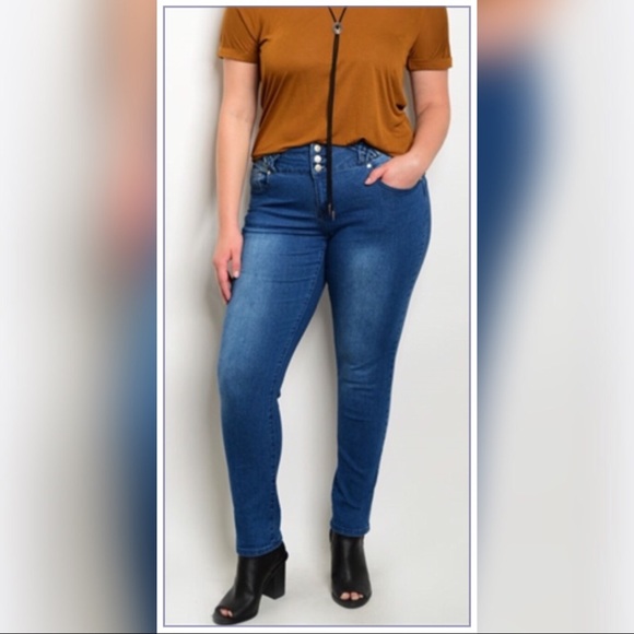 NEW Distressed Denim Jeans Plus Size 20x32 (20) - Picture 2 of 6